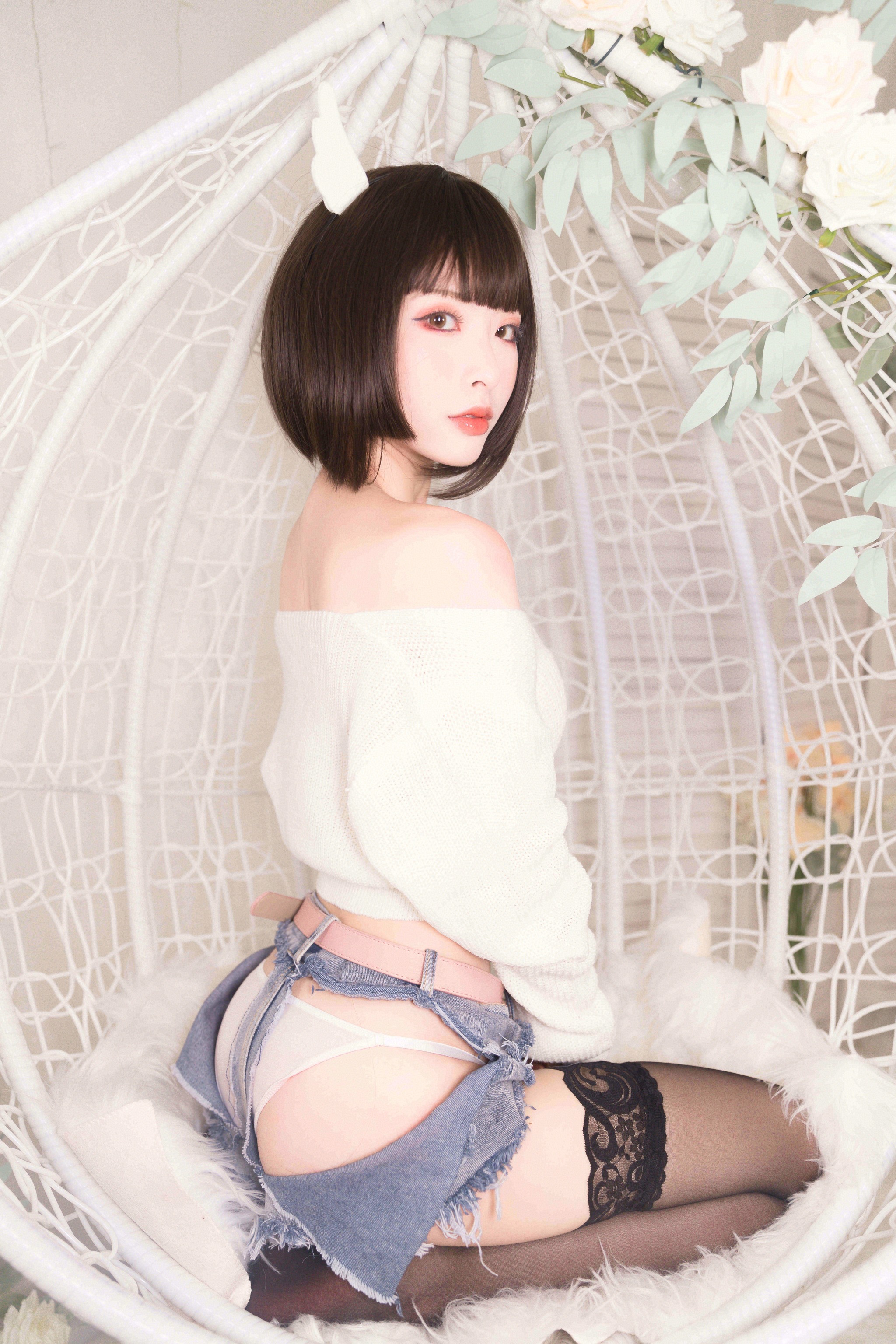 清水由乃 - NO.036 白色毛衣[32P1V]-XikXak